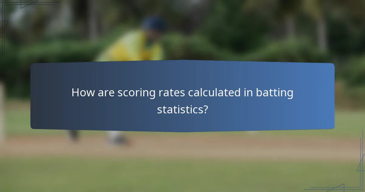 How are scoring rates calculated in batting statistics?