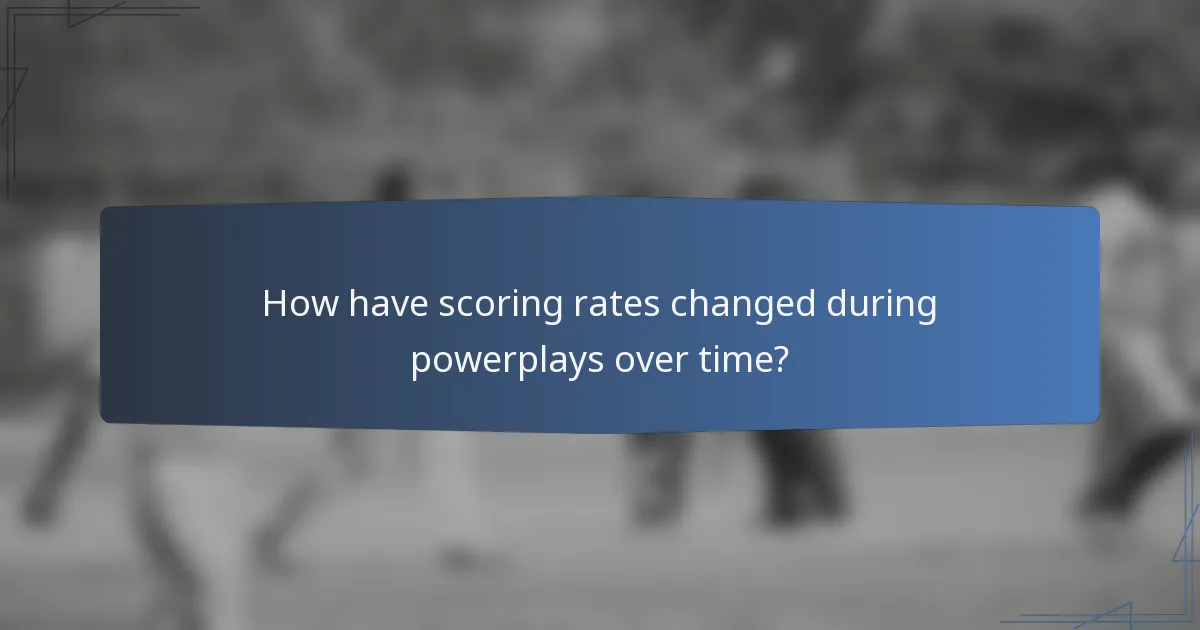 How have scoring rates changed during powerplays over time?